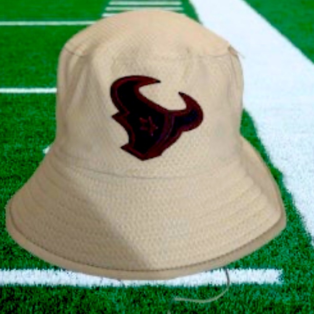 Houston Texans NFL Equipment  New Era Drawstring Grey M/L Logo Bucket Hat NWT